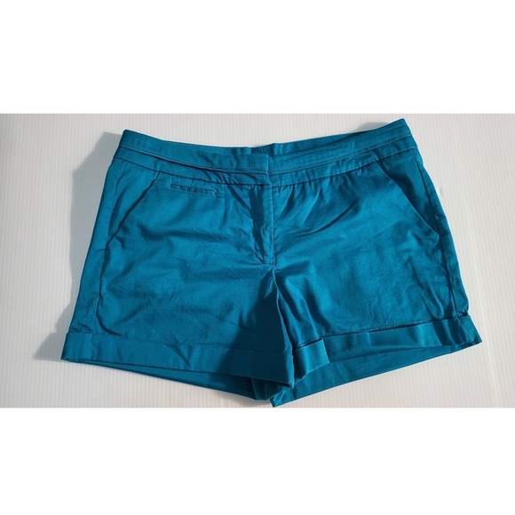 Express Cuffed Shorts Teal Blue Casual Everyday‎ Size 10 - Picture 1 of 6